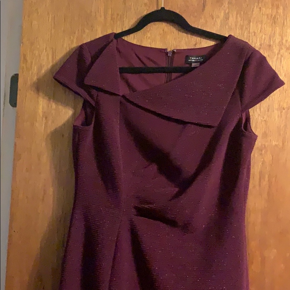 Tabari dark purple shimmering dress